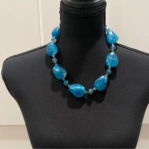 Elegant Blue Beaded Necklace